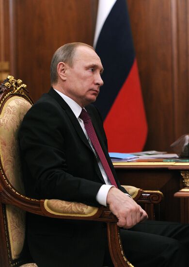 President Vladimir Putin meets with USM Holding founder Alisher Usmanov