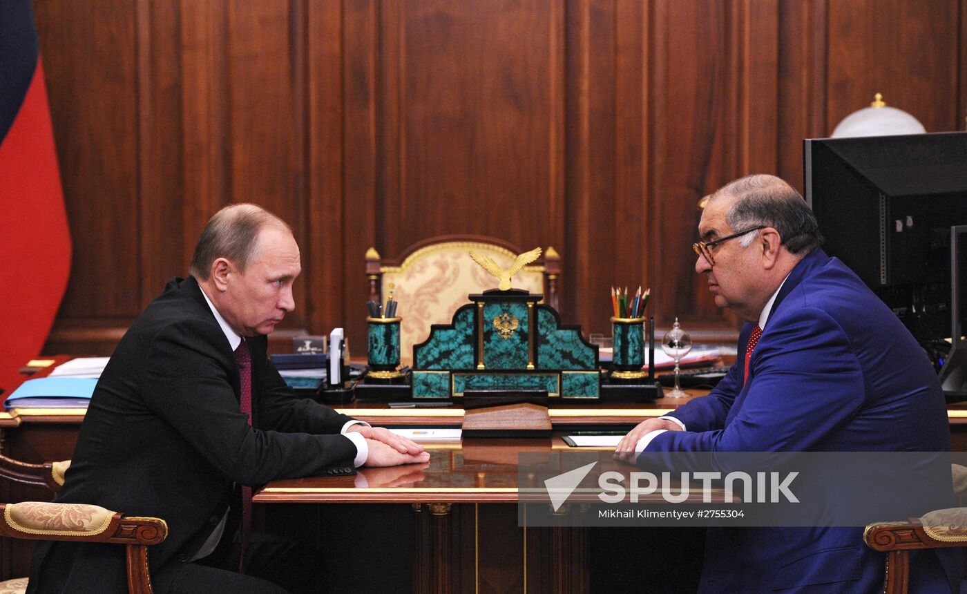 President Vladimir Putin meets with USM Holding founder Alisher Usmanov