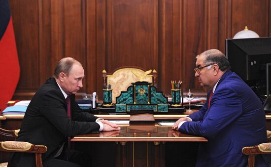 President Vladimir Putin meets with USM Holding founder Alisher Usmanov