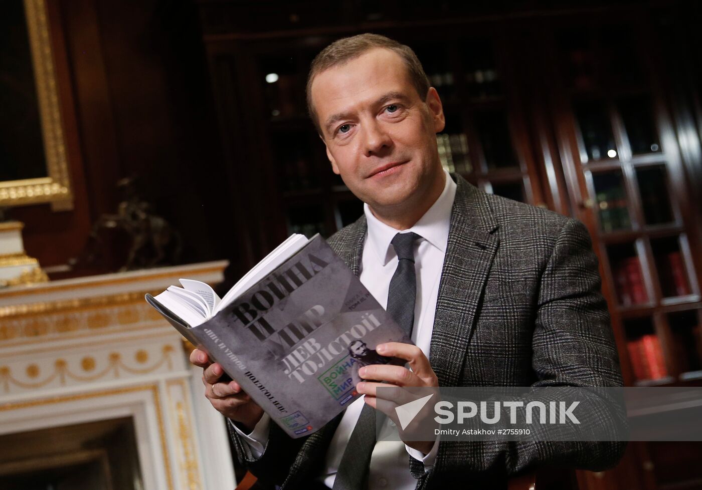 Prime Minister Dmitry Medvedev takes part in War and Peace Literary Marathon project