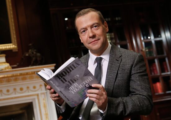 Prime Minister Dmitry Medvedev takes part in War and Peace Literary Marathon project