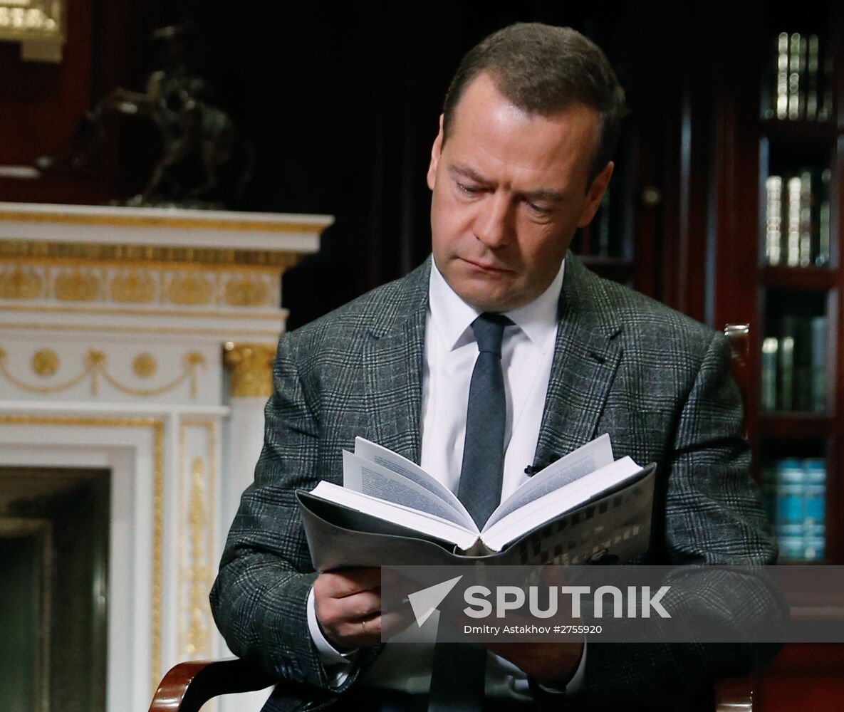 Prime Minister Dmitry Medvedev takes part in War and Peace Literary Marathon project