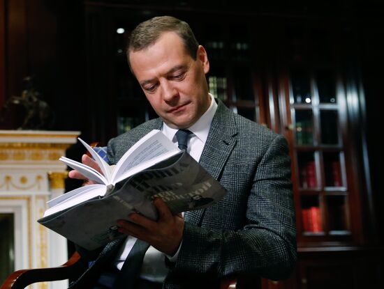Prime Minister Dmitry Medvedev takes part in War and Peace Literary Marathon project