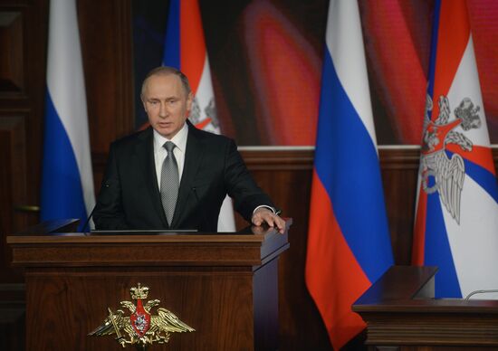 President Vladimir Putin attends expanded meeting of Defence Ministry Board
