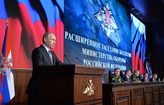 President Vladimir Putin attends expanded meeting of Defence Ministry Board