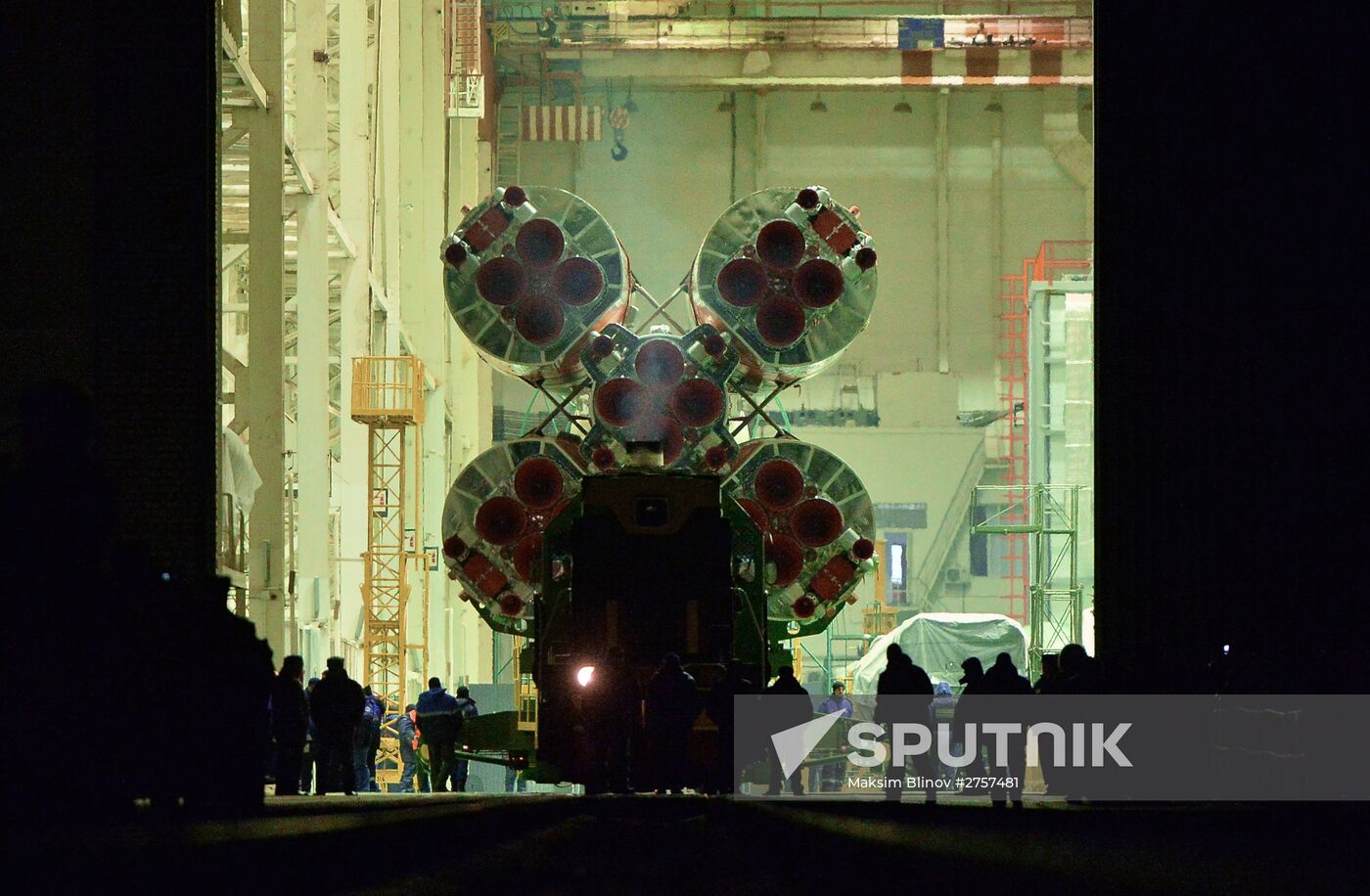 Soyuz-FG carrier rocket with Soyuz TMA spacecraft installed at Gagarin's Start launch pad