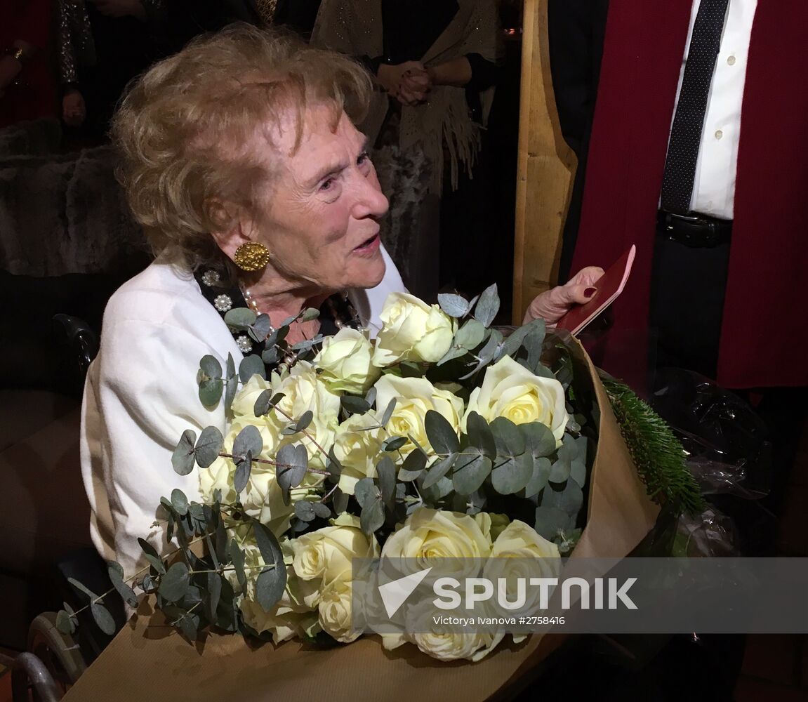 Russian ambassador in France A. Orlov presents Baroness Irina vo