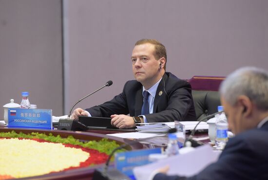 Russian Prime Minister Dmitry Medvedev attends meeting of Council of SCO Heads of Government