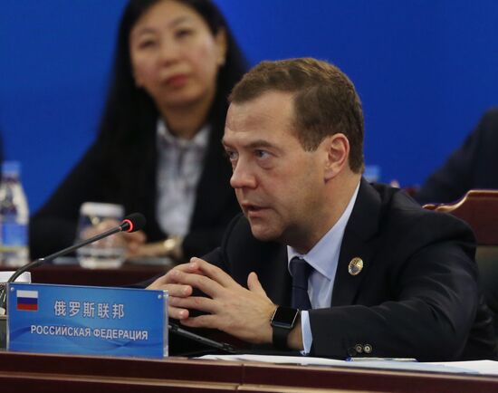 Russian Prime Minister Dmitry Medvedev attends meeting of Council of SCO Heads of Government