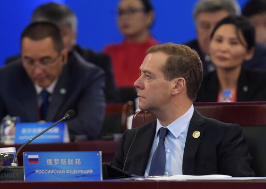 Russian Prime Minister Dmitry Medvedev attends meeting of Council of SCO Heads of Government