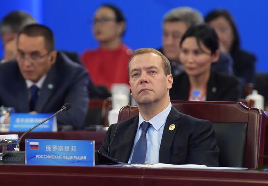 Russian Prime Minister Dmitry Medvedev attends meeting of Council of SCO Heads of Government