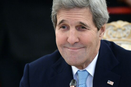 Russian Foreign Minister Sergey Lavrov meets with US Secretary of State John Kerry
