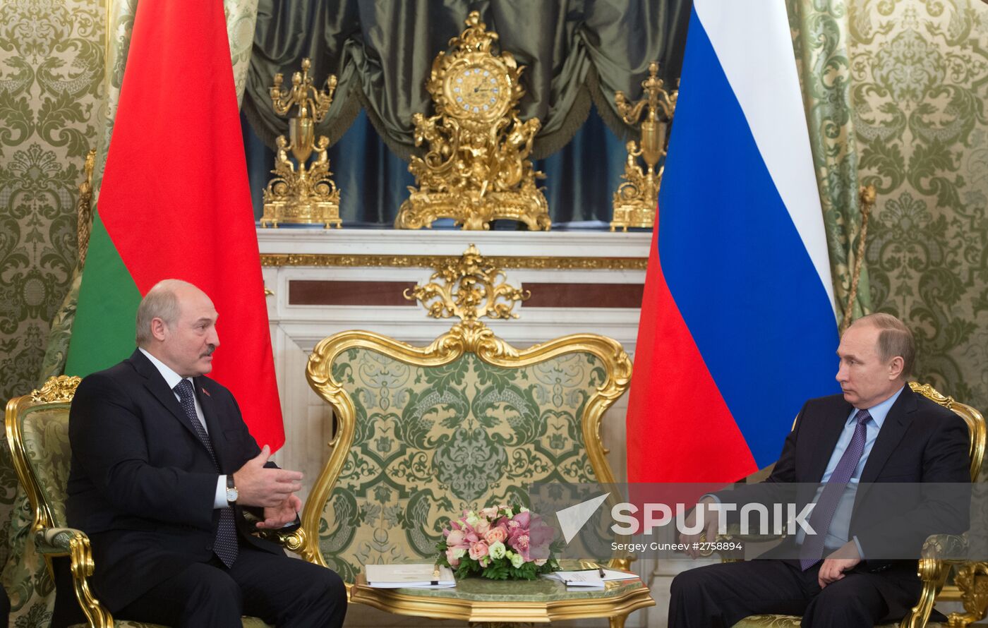 Russian President Vladimir Putin holds Russian-Belarusian talks