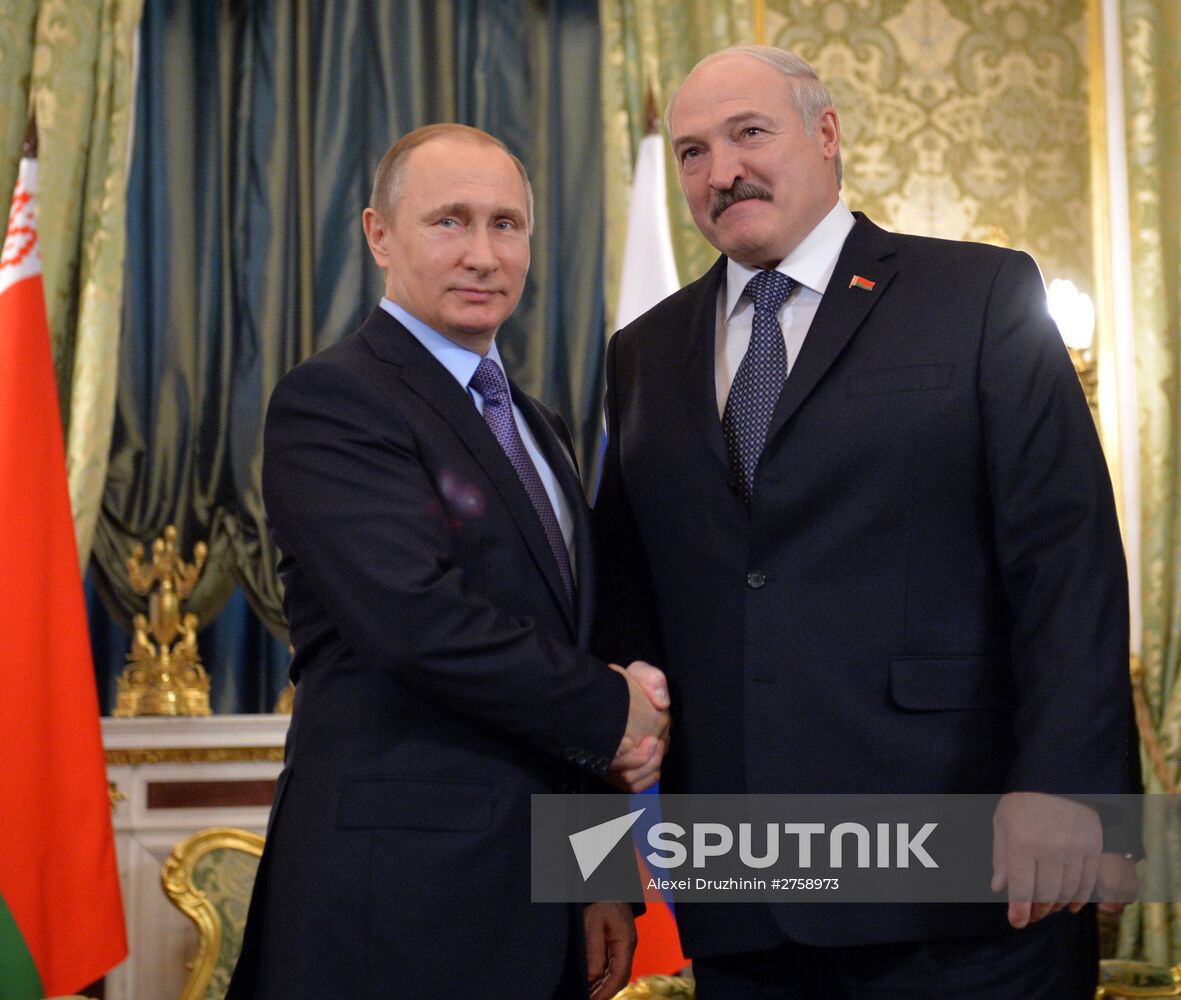 Russian President Vladimir Putin holds Russian-Belarusian talks