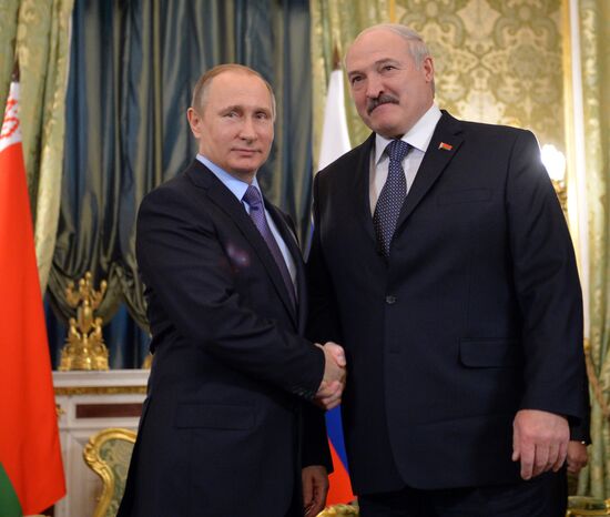 Russian President Vladimir Putin holds Russian-Belarusian talks