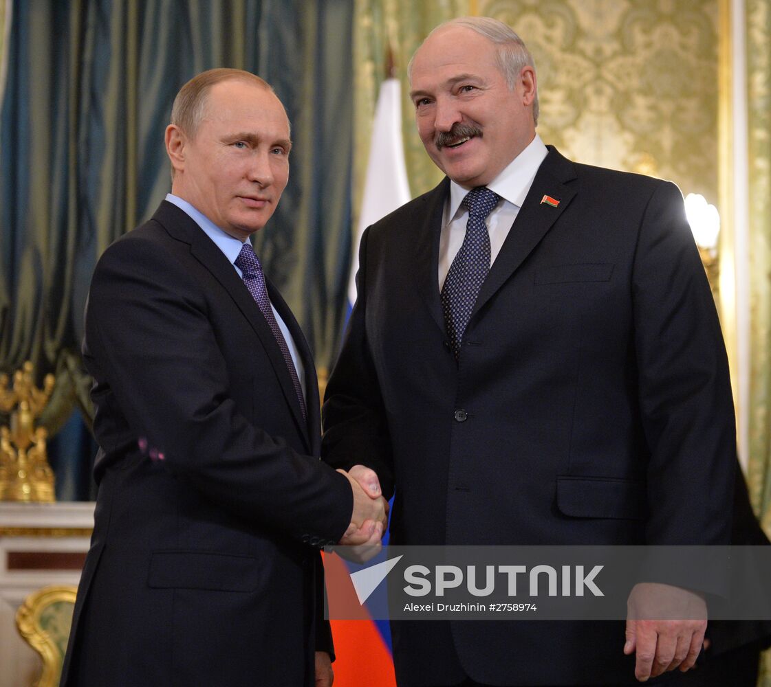 Russian President Vladimir Putin holds Russian-Belarusian talks