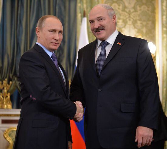 Russian President Vladimir Putin holds Russian-Belarusian talks