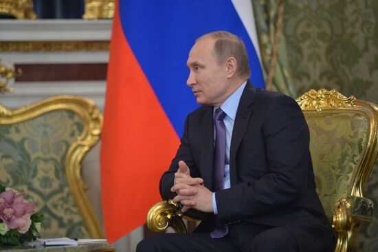 Russian President Vladimir Putin holds Russian-Belarusian talks