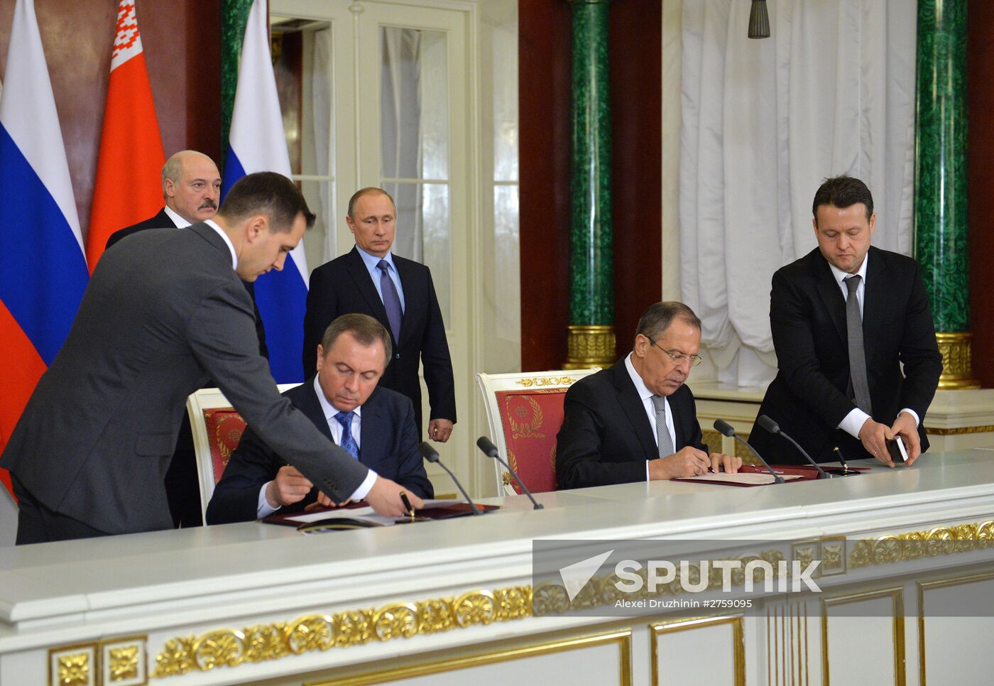 Russian President Vladimir Putin holds Russian-Belarusian talks