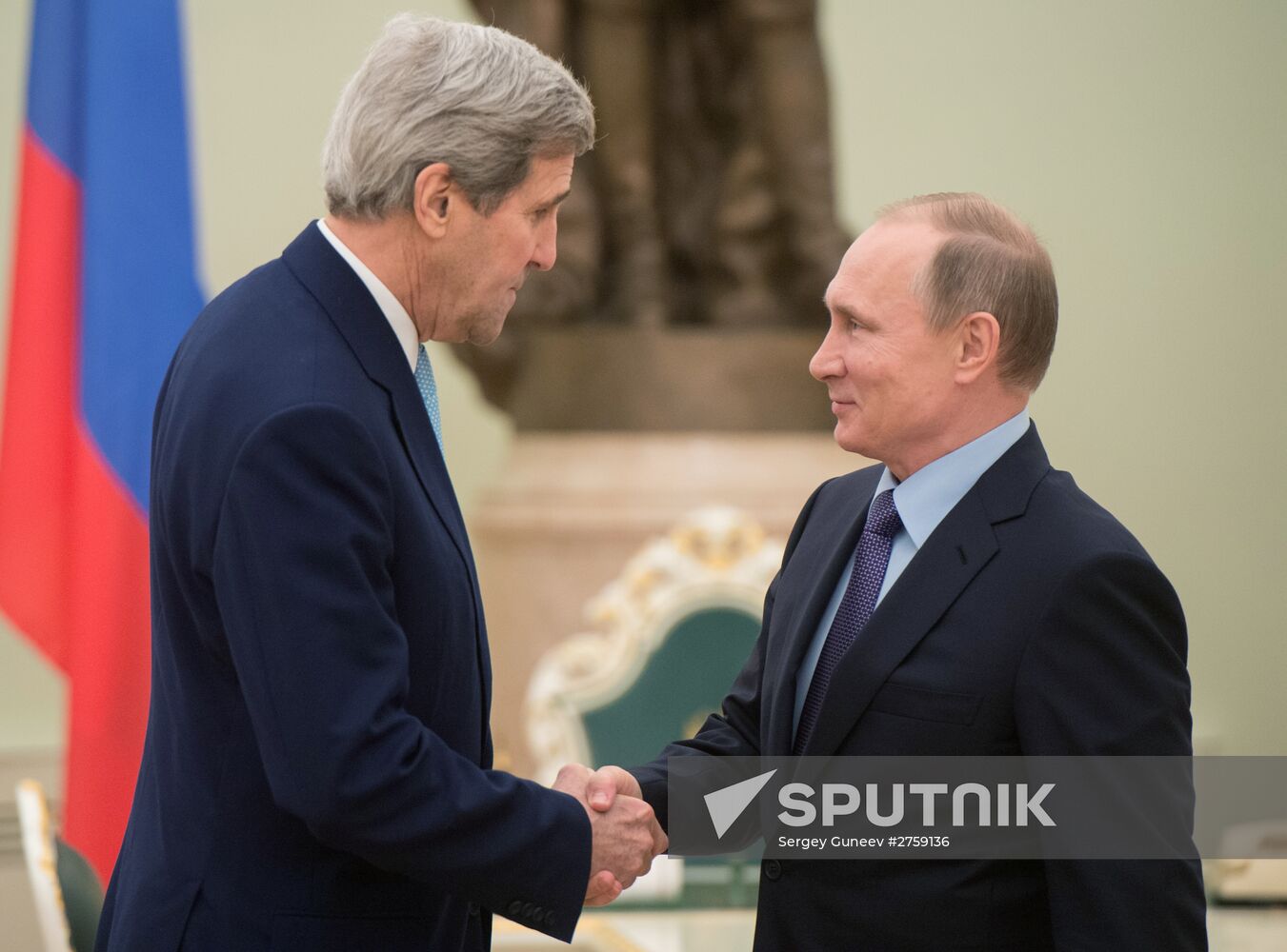 President Vladimir Putin meets with US State Secretary John Kerry