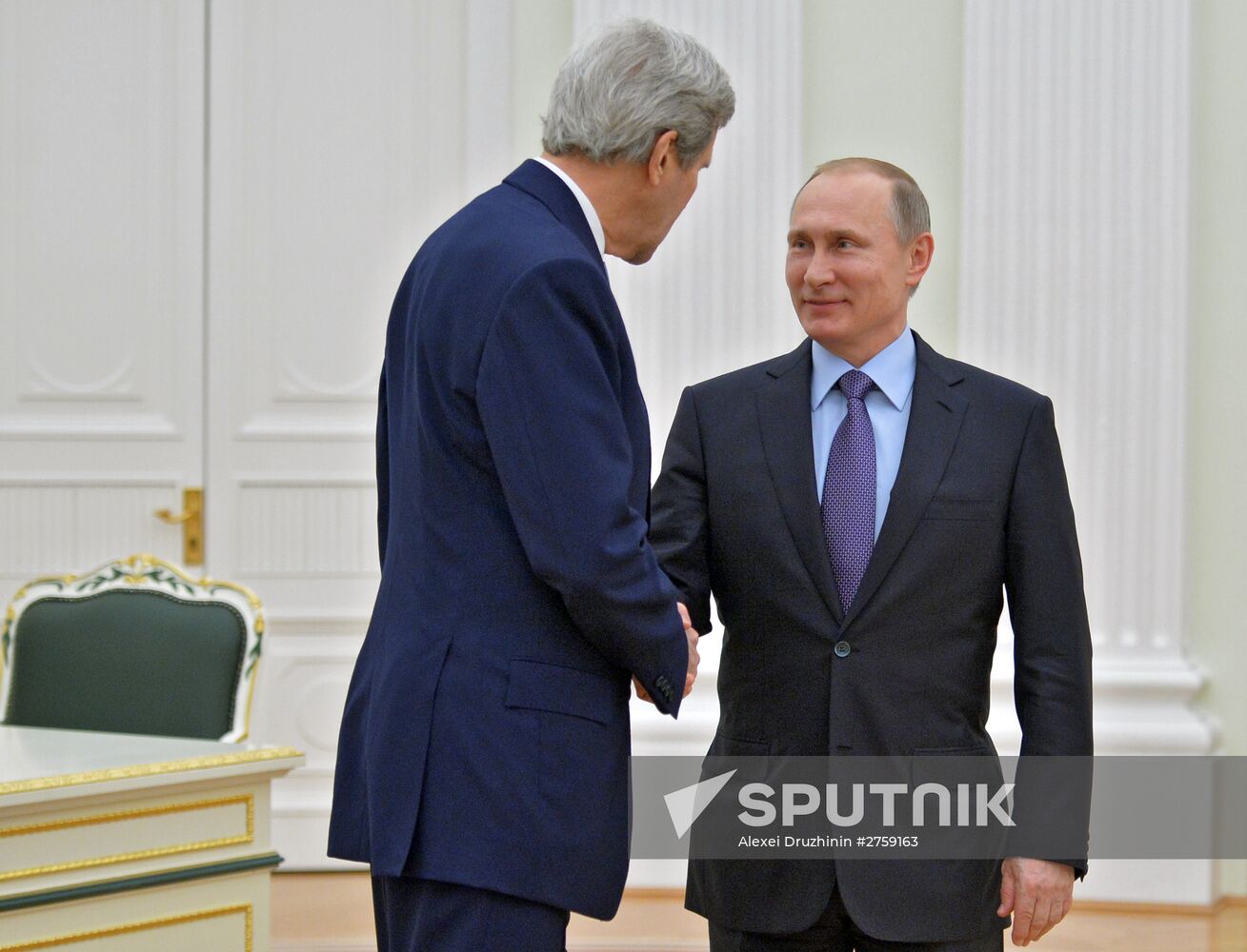President Vladimir Putin meets with US Secretary of State John Kerry