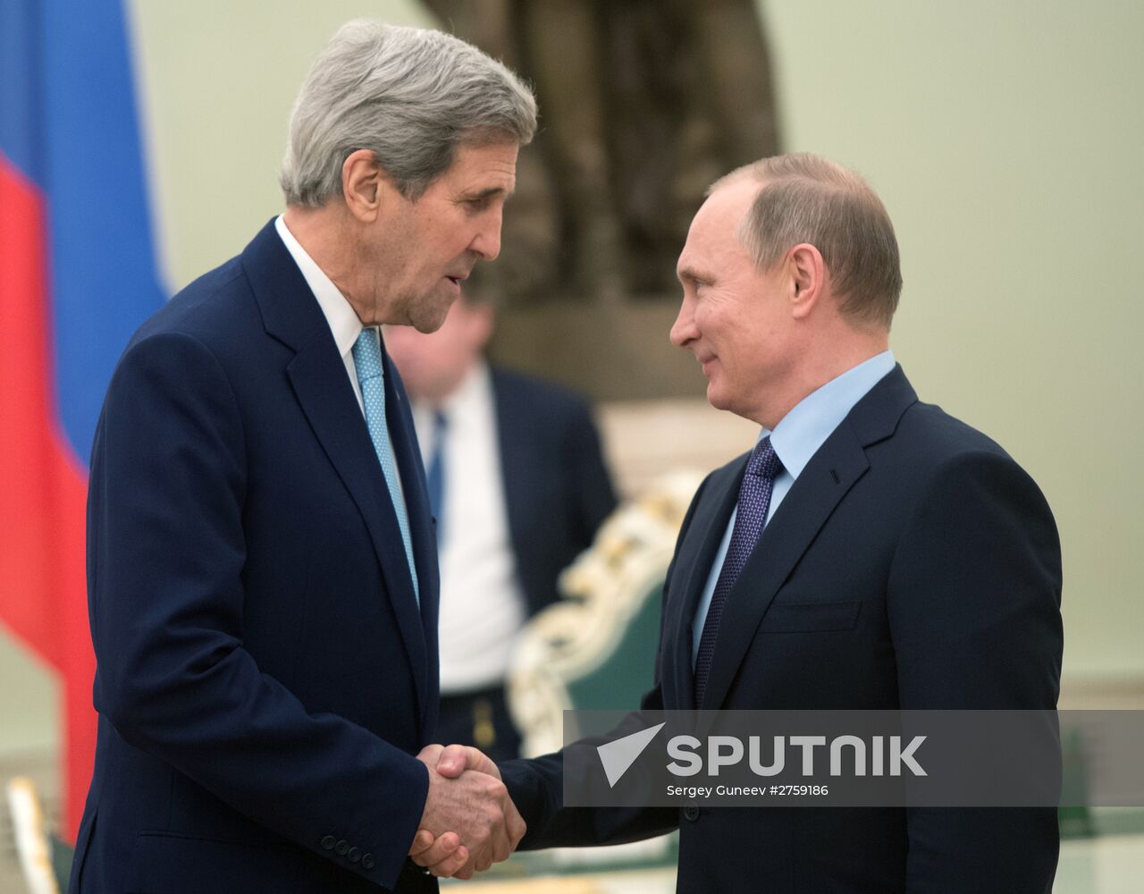 President Vladimir Putin meets with US Secretary of State John Kerry