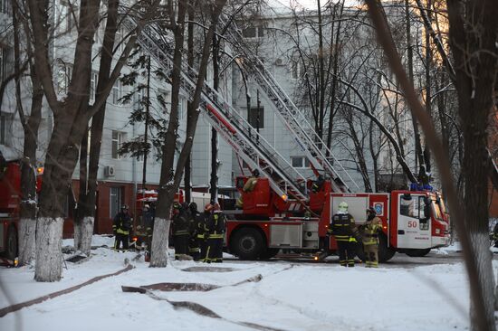 Fire at Cultural Center of Russian Ministry of Internal Affairs Main Directorate