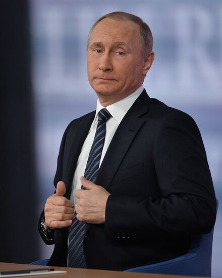 11th annual news conference with Russian President Vladimir Putin