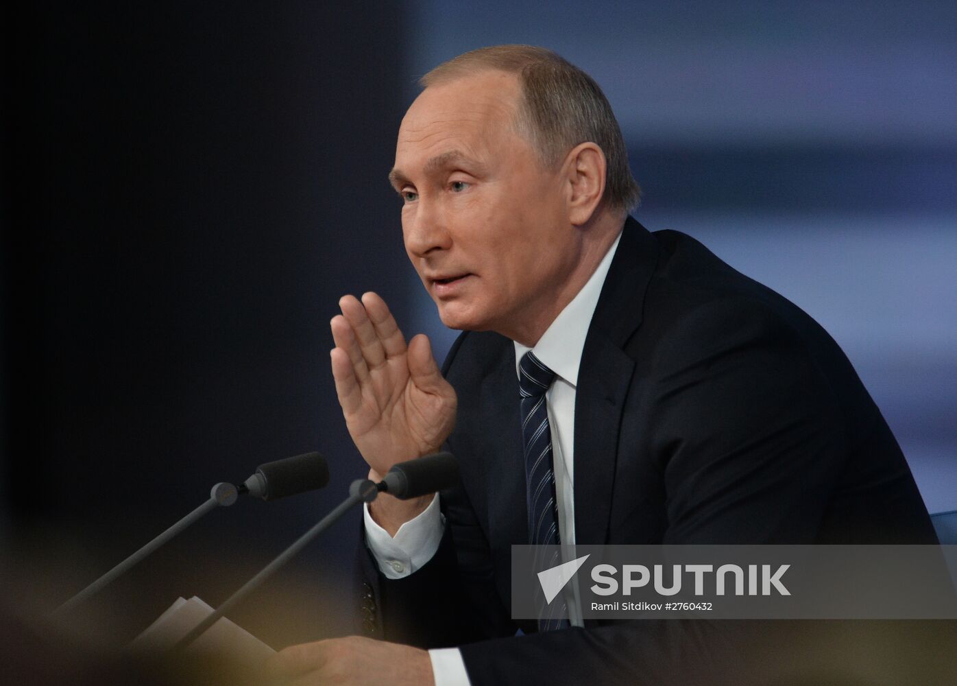 11th annual news conference with Russian President Vladimir Putin