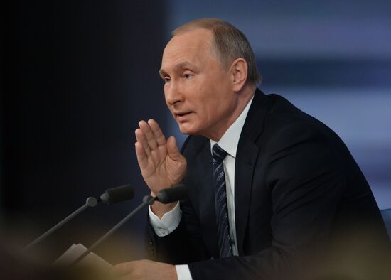11th annual news conference with Russian President Vladimir Putin