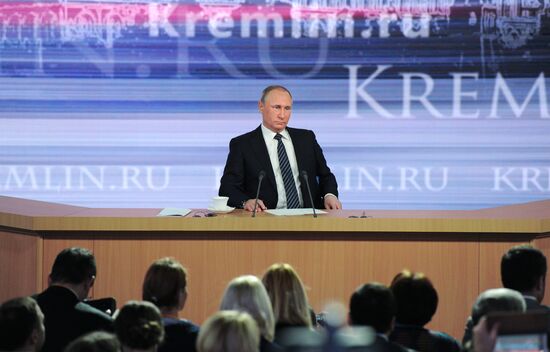 11th annual news conference with Russian President Vladimir Putin