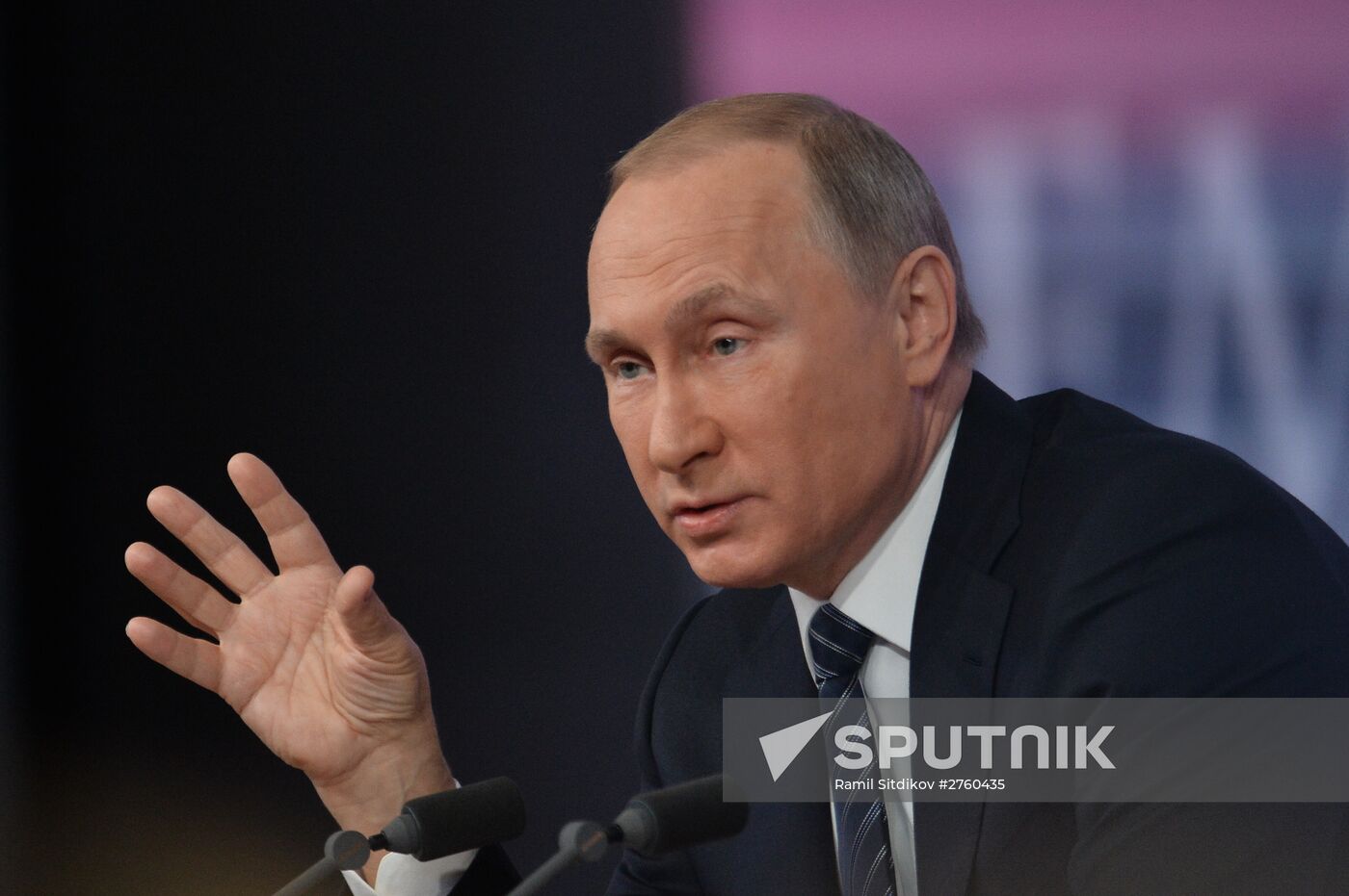 11th annual news conference with Russian President Vladimir Putin