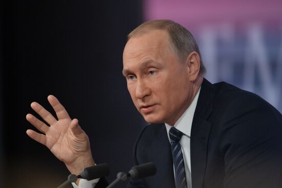 11th annual news conference with Russian President Vladimir Putin