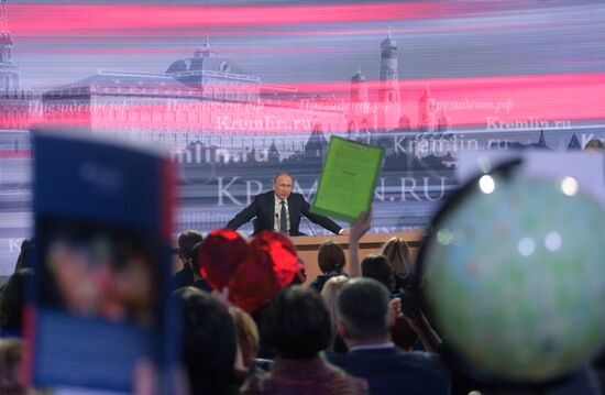 11th annual news conference with Russian President Vladimir Putin