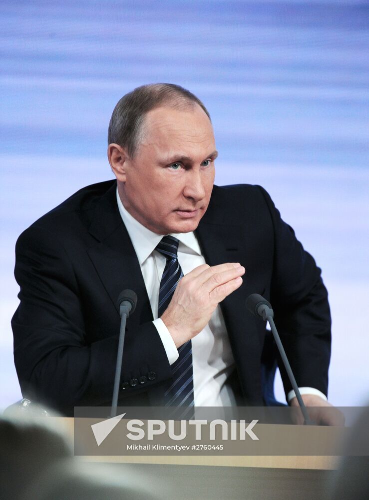 11th annual news conference with Russian President Vladimir Putin