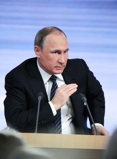 11th annual news conference with Russian President Vladimir Putin