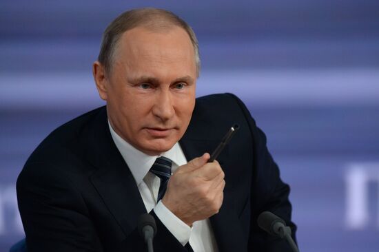 11th annual news conference with Russian President Vladimir Putin