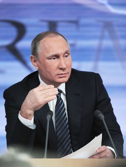 11th annual news conference with Russian President Vladimir Putin
