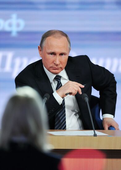 11th annual news conference with Russian President Vladimir Putin