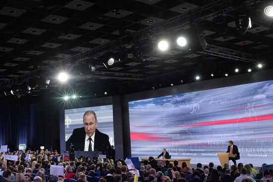 11th annual news conference with Russian President Vladimir Putin