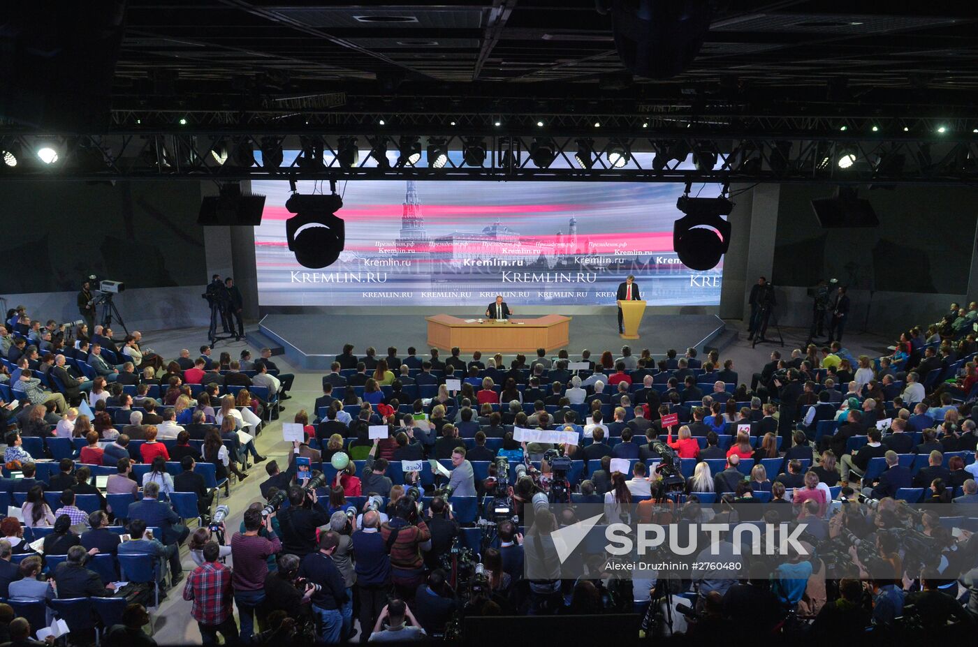 11th annual news conference with Russian President Vladimir Putin