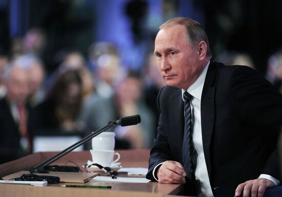 11th annual news conference with Russian President Vladimir Putin