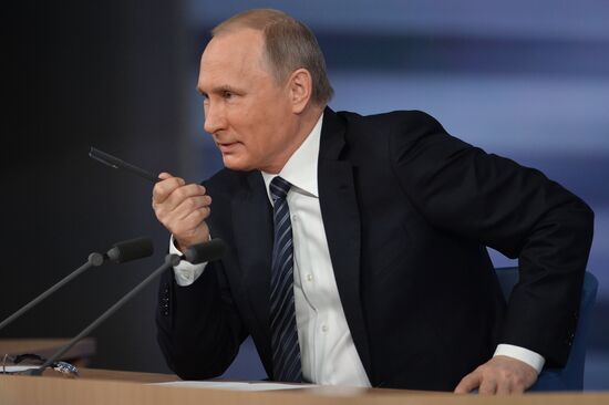 11th annual news conference with Russian President Vladimir Putin