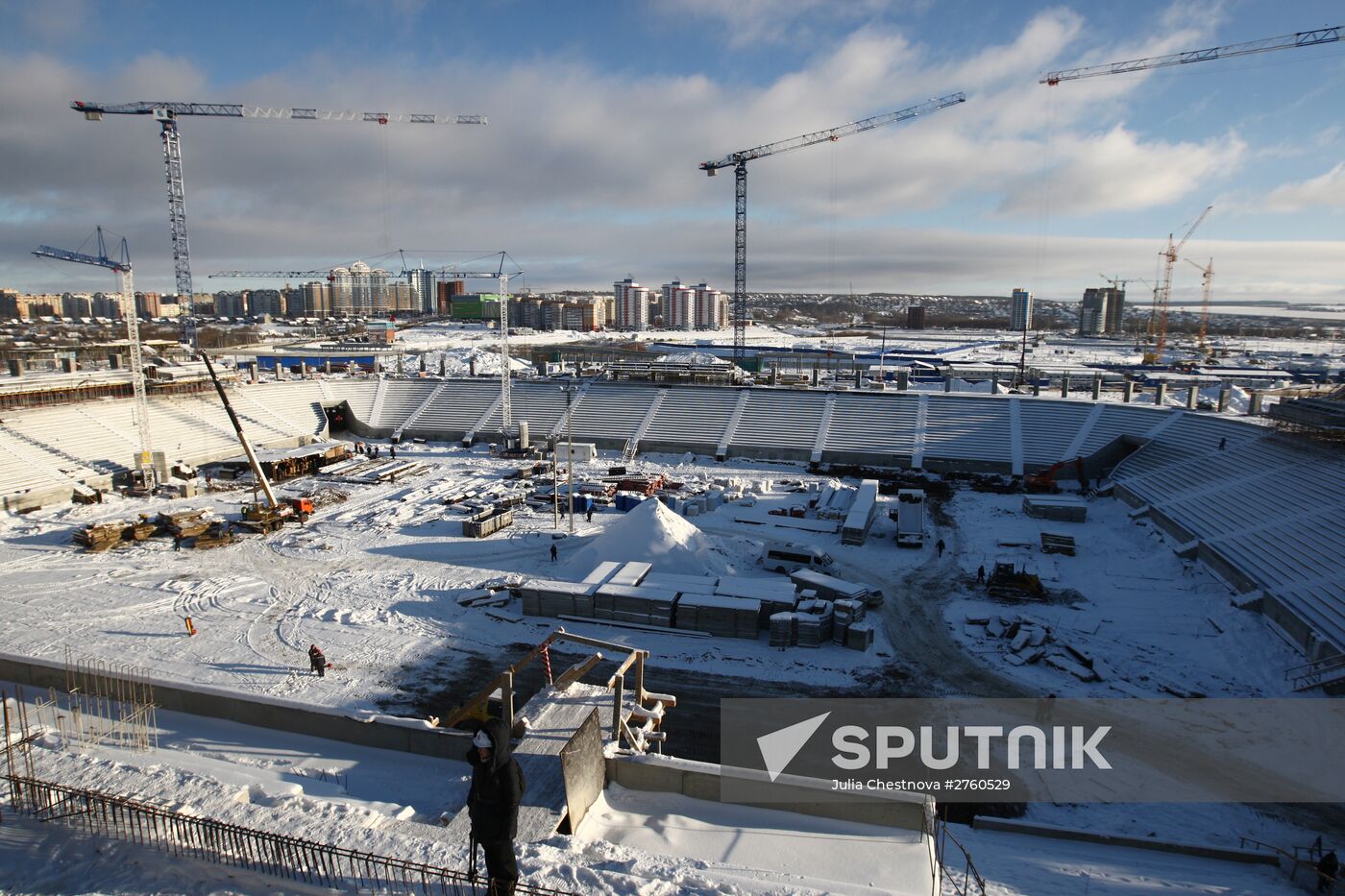Construction of Mordovia Arena stadium for 2018 FIFA World Cup