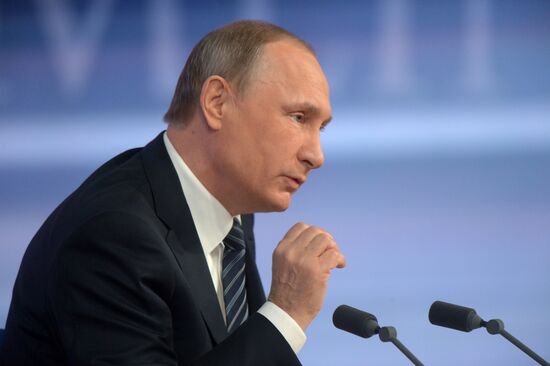 11th annual news conference with Russian President Vladimir Putin