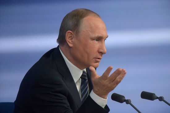 11th annual news conference with Russian President Vladimir Putin
