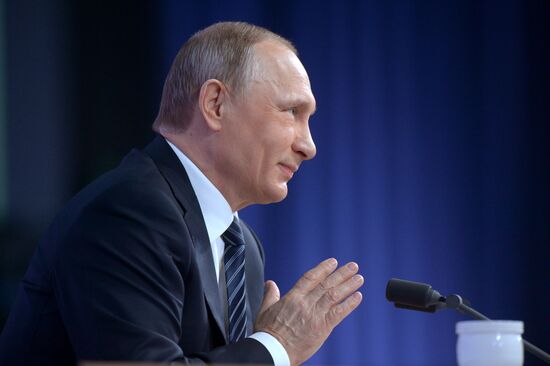 11th annual news conference with Russian President Vladimir Putin