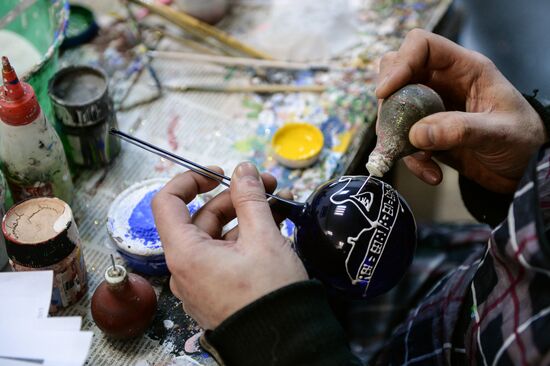 New Year tree decorations manufactured by Step by Step Plant in Novgorod Region