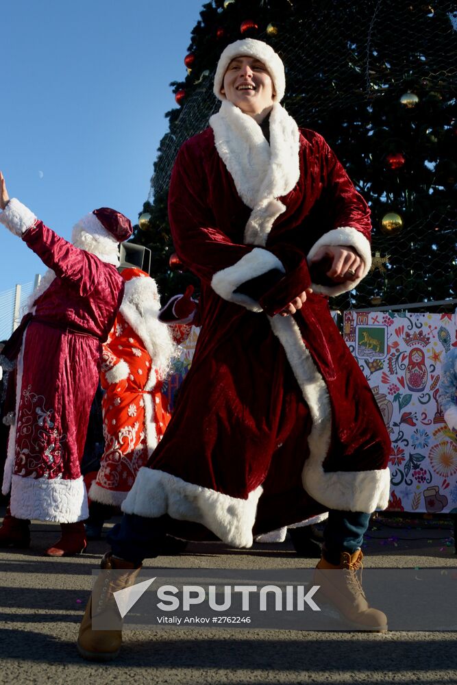 Father Frost parade in Vladivostok