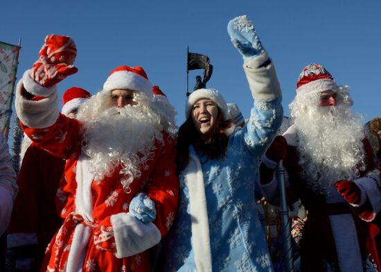 Father Frost parade in Vladivostok
